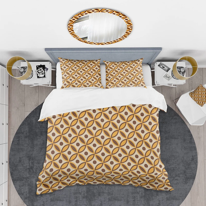 Designart 'Retro Ornamental Design V' Mid-Century Duvet Cover Set