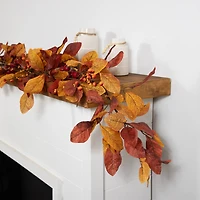 5ft. Berries with Orange & Red Leaves Artificial Fall Harvest Garland