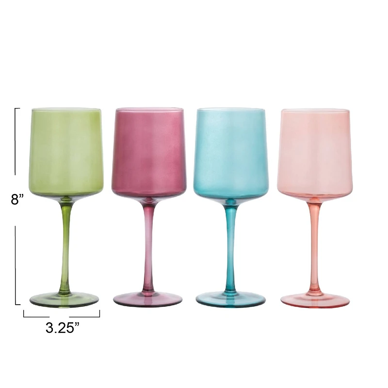 Hello Honey® 14oz. Hand Blown Stemmed Wine Glass Set