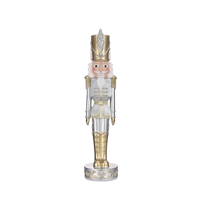 Haute Decor 12.5" Gold & Silver Tabletop Christmas Nutcracker Soldier