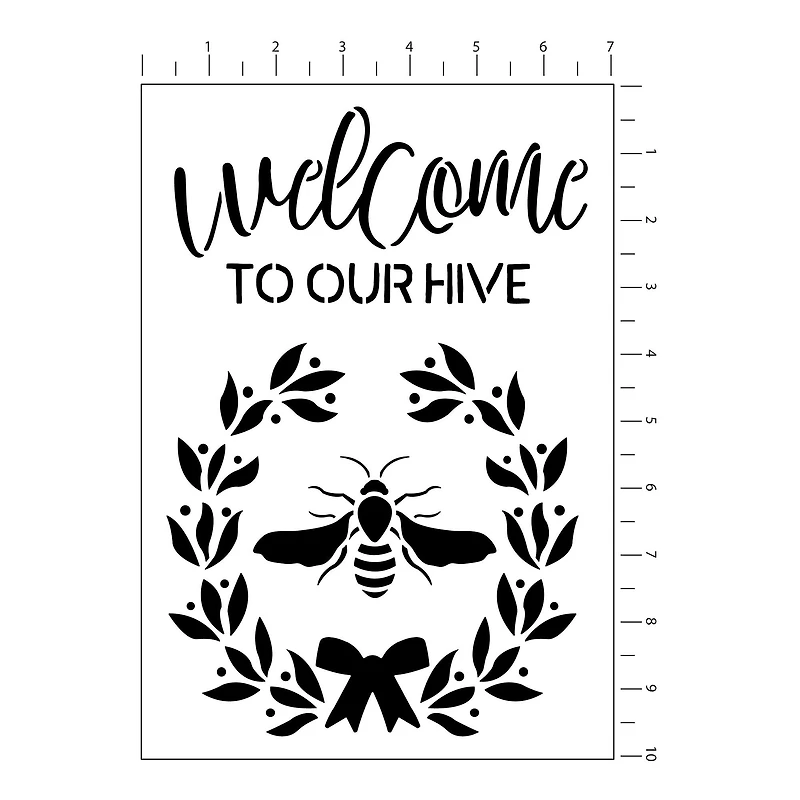 Welcome to Our Hive Stencils, 7" x 10" by Craft Smart®