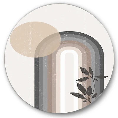 Designart - Abstract Rainbow Sun and Moon In Earth Tones III