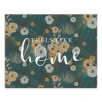 Feels Like Home Tropical Floral Canvas Wall Art