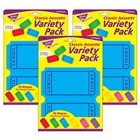 TREND Enterprises® Winning Tickets Classic Accents® Variety Pack, 3 Packs of 72