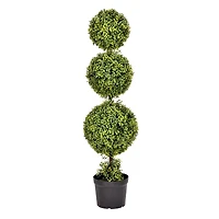 4ft. Artificial Triple Ball Green Boxwood Topiary