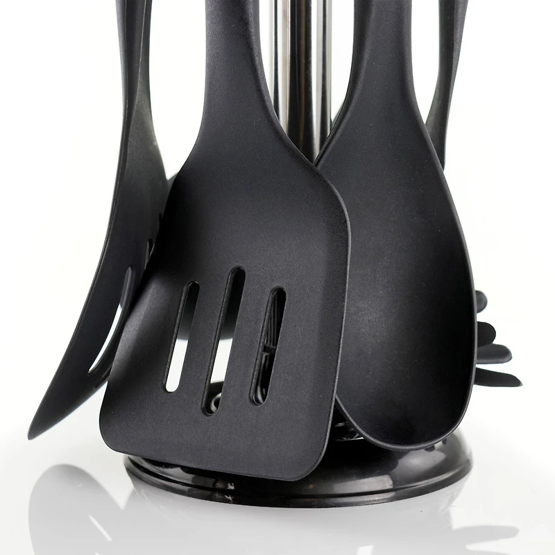 MegaChef Black Nylon & Wood Cooking Utensils Set, 7ct.