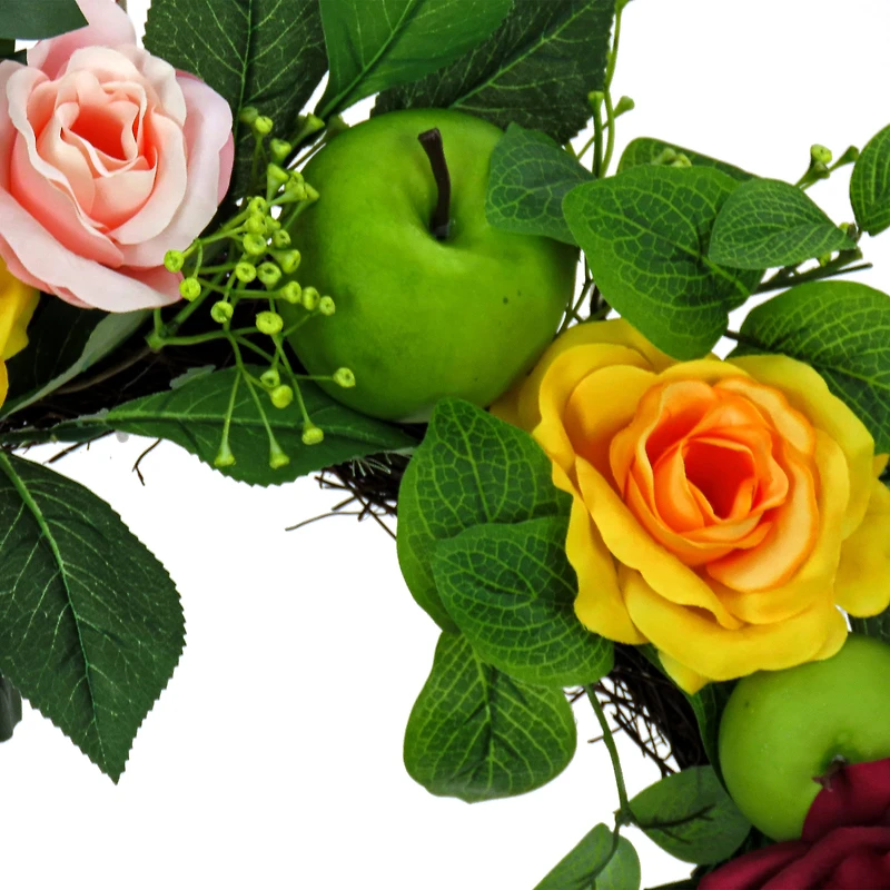 22'' Rose, Peony, and Apple Wreath