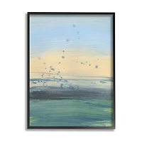 Stupell Industries Conceptual Yellow Ocean Sunset Blue Paint Splatter in Frame Wall Art