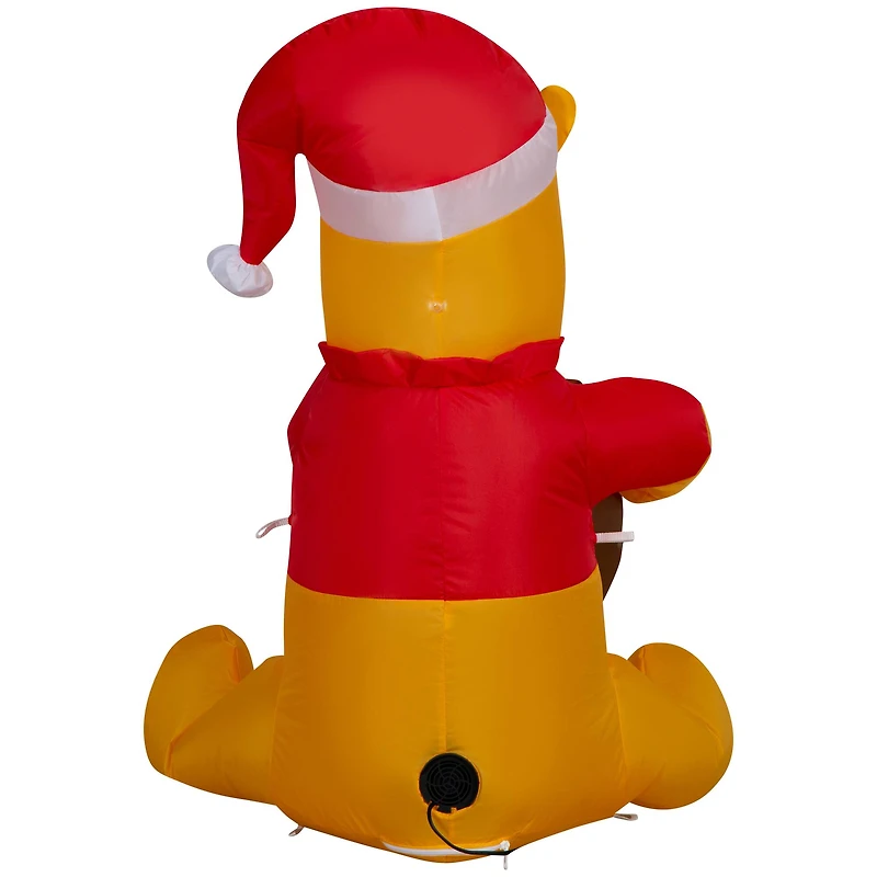 3ft. Airblown® Inflatable Christmas Winnie the Pooh in Santa Hat with Hunny Pot