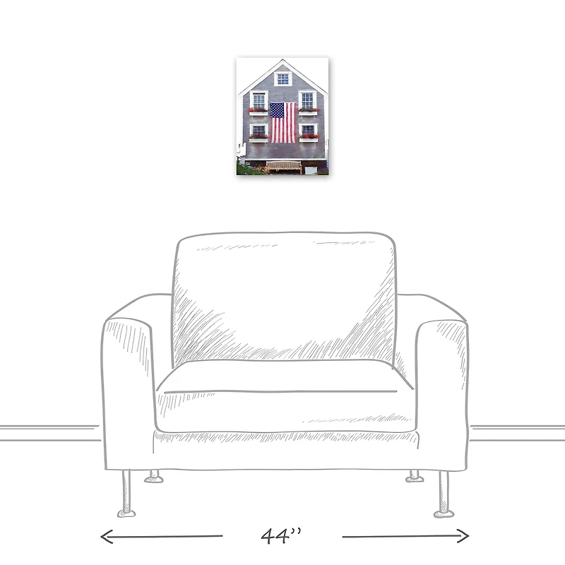 Patriotic Coastal Home Canvas Wall Art