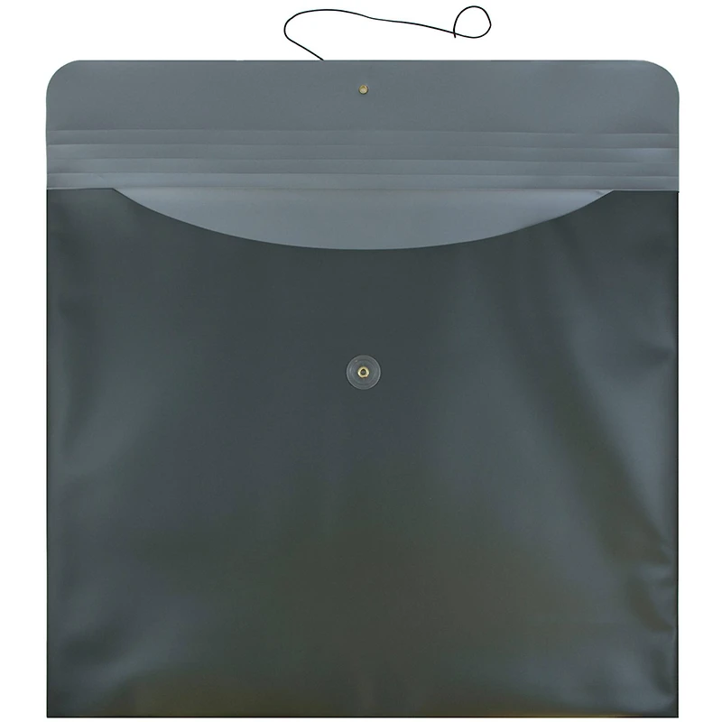 JAM Paper Metallic Dark Green Plastic Button & String Closure 15" x 18" Envelopes, 12ct.