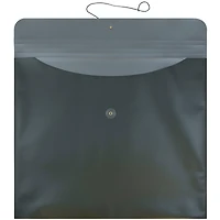 JAM Paper Metallic Dark Green Plastic Button & String Closure 15" x 18" Envelopes, 12ct.