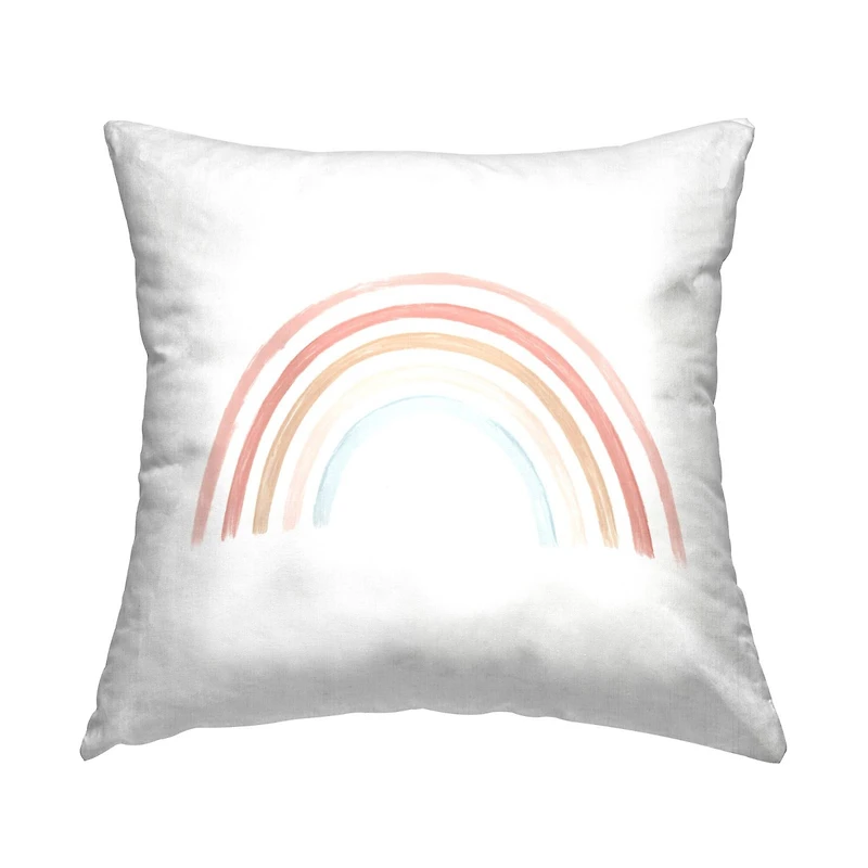 Stupell Industries Soft Pastel Rainbow Stripes Minimal Nature Throw Pillow, 18" x 18"