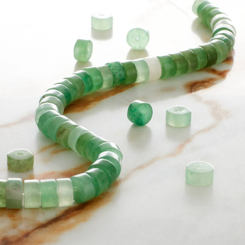 12 Pack: Green Aventurine Heishi Beads by Bead Landing