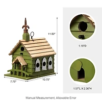 Glitzhome® 11" Oversized Distressed Wood Church Birdhouse