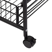 Honey Can Do Black & Natural 3-Tier Slim Rolling Cart