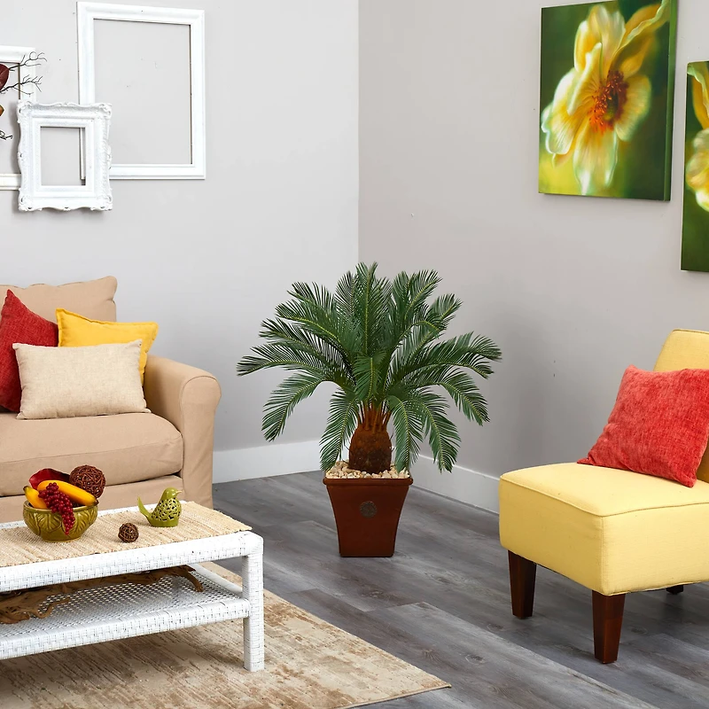 3.5ft. Cycas Tree in Brown Planter