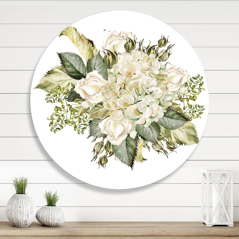 Designart - Beautiful Bouquet With Hudrangea and Roses