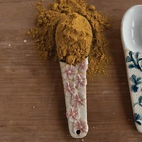 Hello Honey® 4" Hand-Painted Stoneware Spoons with Floral Design Handles Set