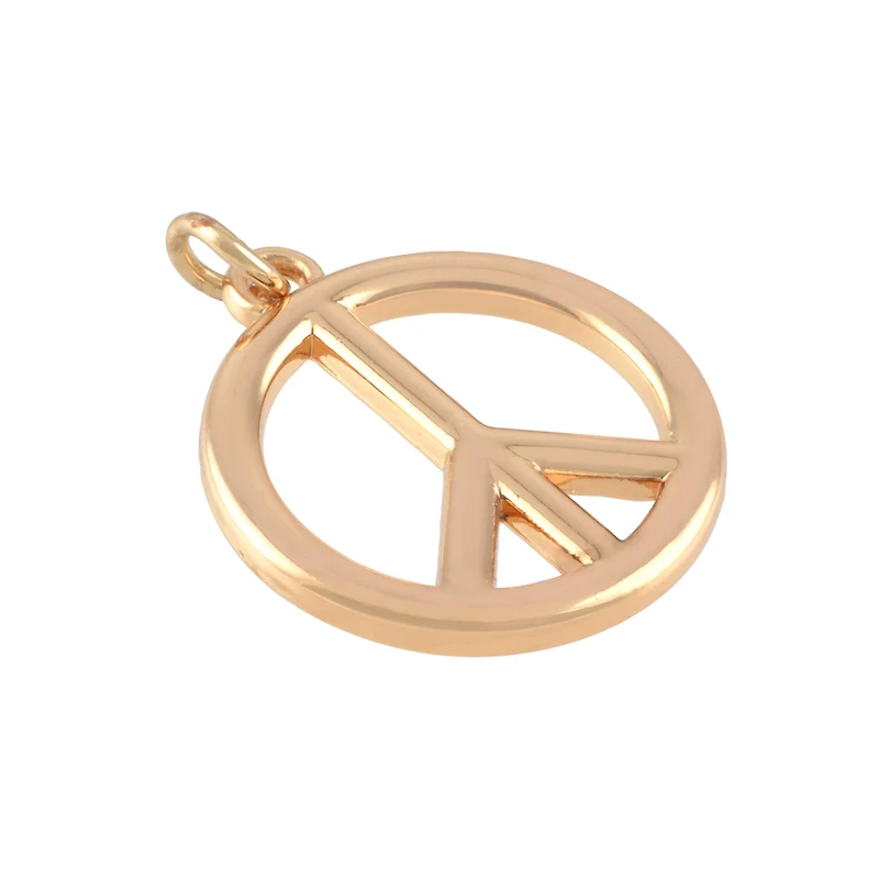 Gold Metal Peace Sign Pendant by Bead Landing™