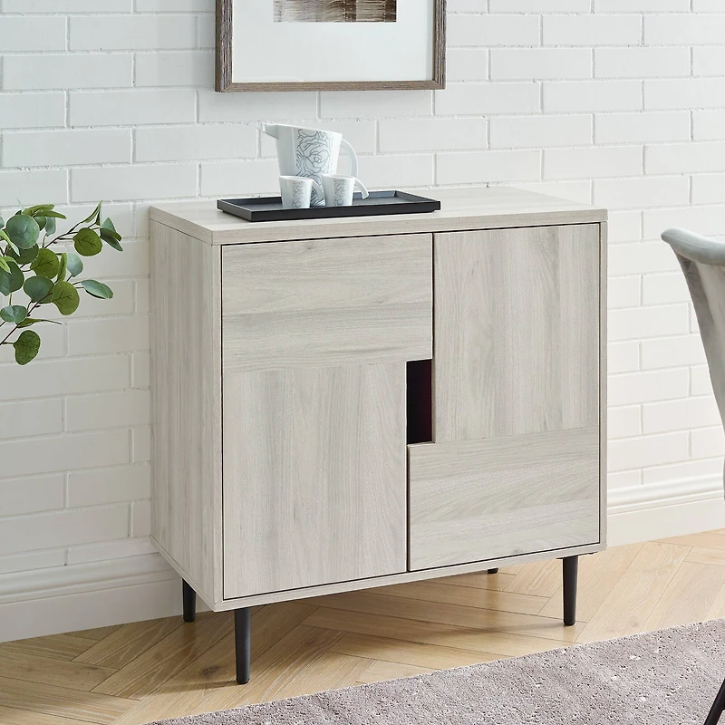 Walker Edison Birch/Magenta Interior Modern Accent Cabinet
