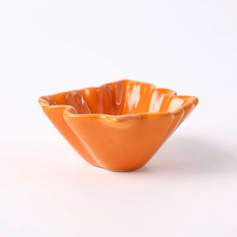 5" Orange Leaf Ceramic Bowl by Ashland®