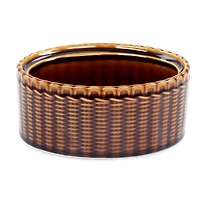 Martha Stewart 6" Brown Ceramic Pig Oval Baker