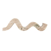 Hello Honey® 14.5" Beige Modern Marble and Brass Wave Double Taper Holder