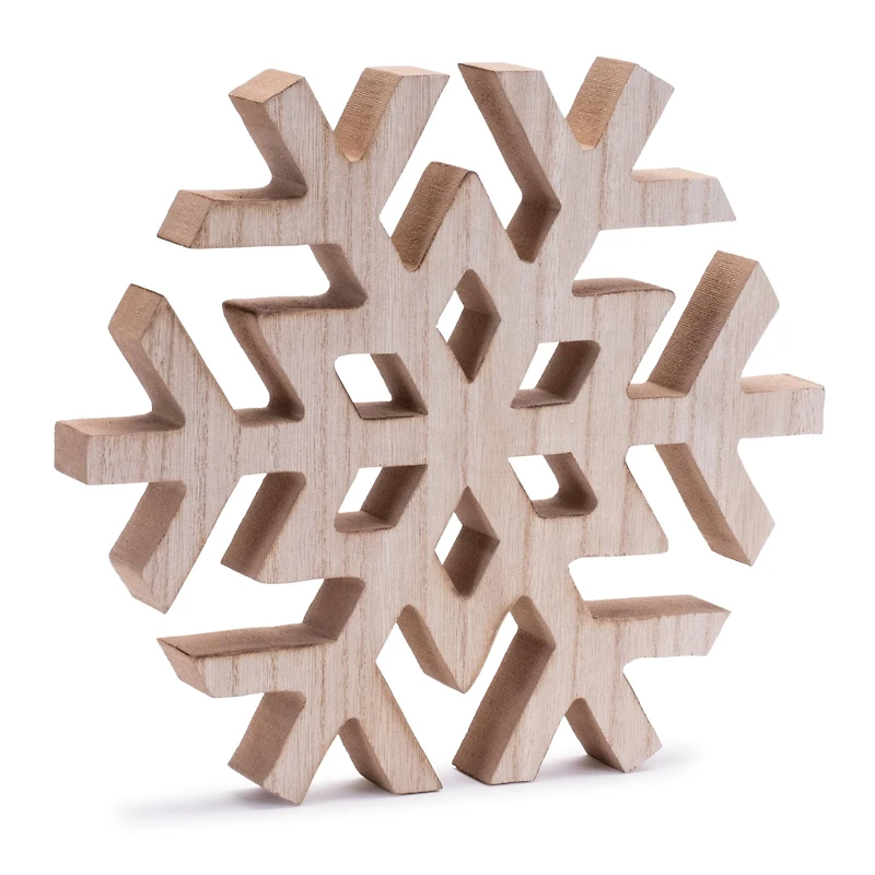 12" Natural Wood Snowflakes, 2ct.