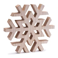 12" Natural Wood Snowflakes, 2ct.