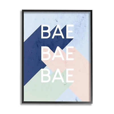 Stupell Industries Bae Bold Pop Typography Phrase Distressed Pattern Framed Wall Art