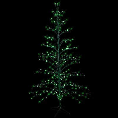 9ft. Pre-Lit Cascade Twig Artificial Christmas Tree, Green Lights