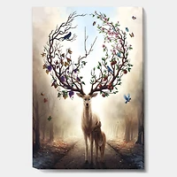 Designart - Deer With Blossoming Antlers