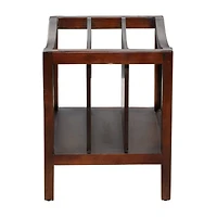 Brown Wood Traditional Magazine Rack Holder