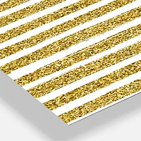 Designart 'Golden Horizontal Lines Oversized Mid-Century Modern Multipanel Wall Clock