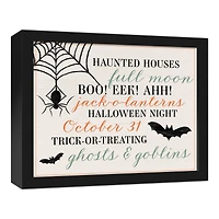 Halloween Things Black Framed Canvas Wall Art