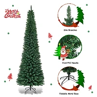 Costway 8ft. Unlit Pencil Artificial Christmas Tree