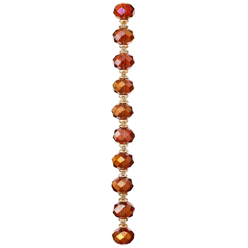 12 Pack: Amber Faceted Glass Rondelle Beads, 14mm by Bead Landing™