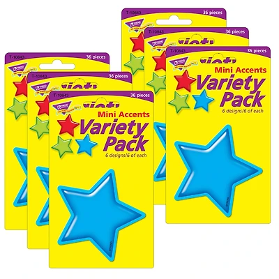 TREND Enterprises® Gumdrop Stars Mini Accents Variety Pack, 6 Packs of 36