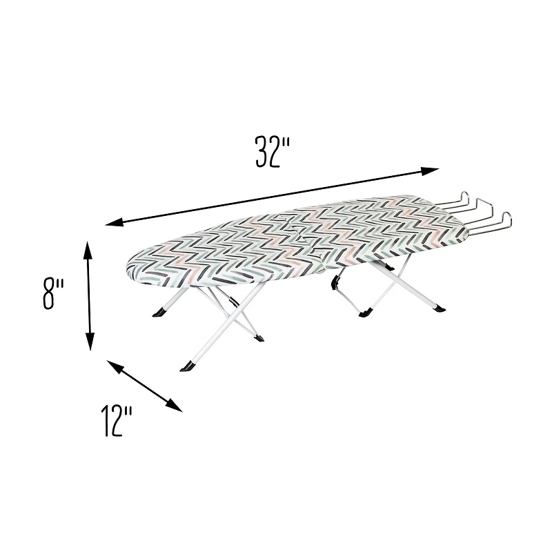 Honey Can Do Patterned Tabletop Collapsible Ironing Board with Cover