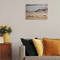 Stupell Industries Wild Horses Roaming Across Western Landscape Canvas Wall Art
