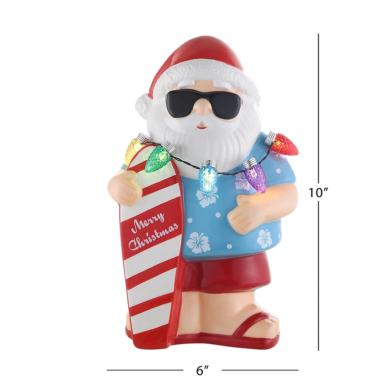 10" Ceramic Beach Santa