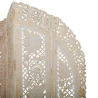 White Mango Wood Eclectic Room Divider Screen, 72 " x 60 " x 2 "