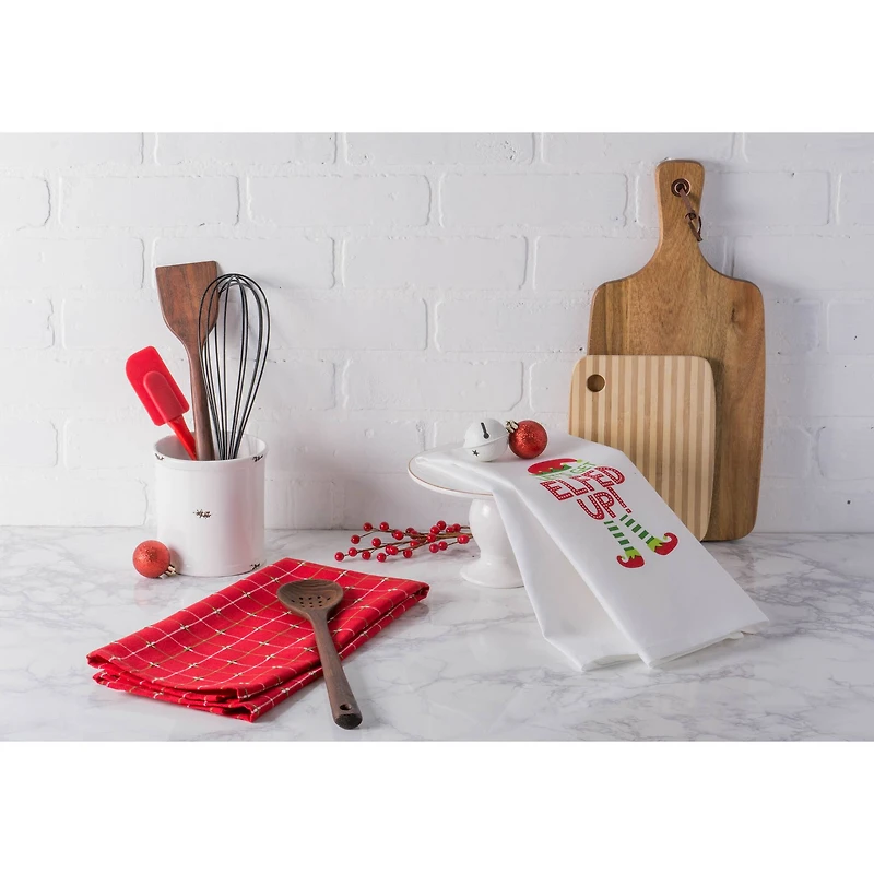 DII® Assorted Elfed Up Holiday Printed Dishtowel Set