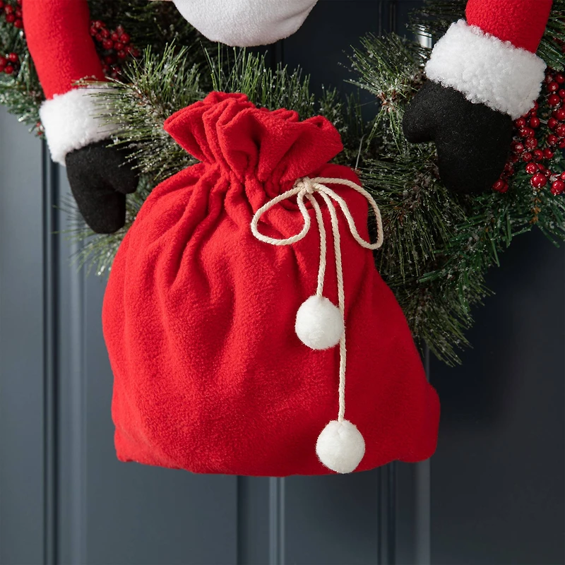 Glitzhome® 20" Jumbo Christmas Fabric Santa Ornament Set