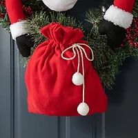 Glitzhome® 20" Jumbo Christmas Fabric Santa Ornament Set