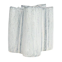 Hello Honey® 8.75" White Organic Stoneware Vase with Reactive Glaze