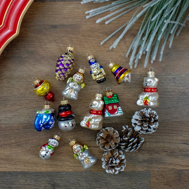 12ct. 2.25" 2-Finish Iconic Christmas Figurine Ornaments