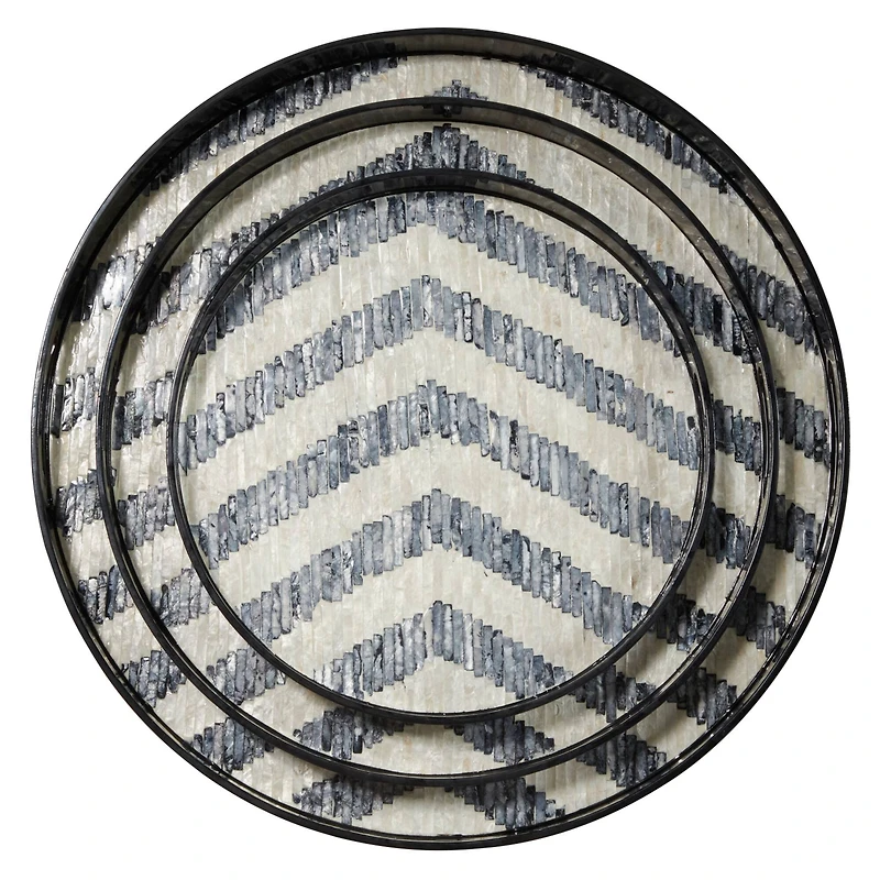 Black Mother of Pearl Modern Tray Set