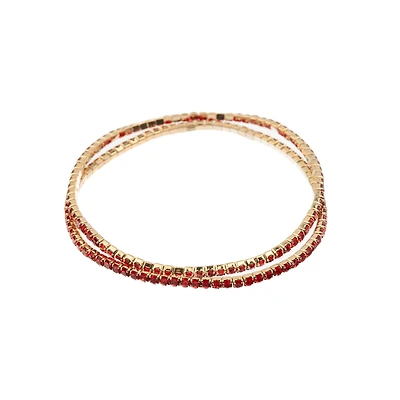 Crystal Lane DIY Gold & Light Siam Rhinestones Bracelets, 2ct.